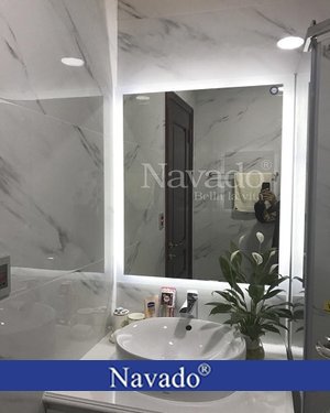 Gương treo tường phòng tắm đèn led chữ nhật 60 x 80 cm