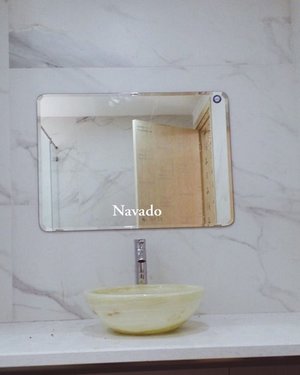 Gương nhà tắm hình chữ nhật mài vát